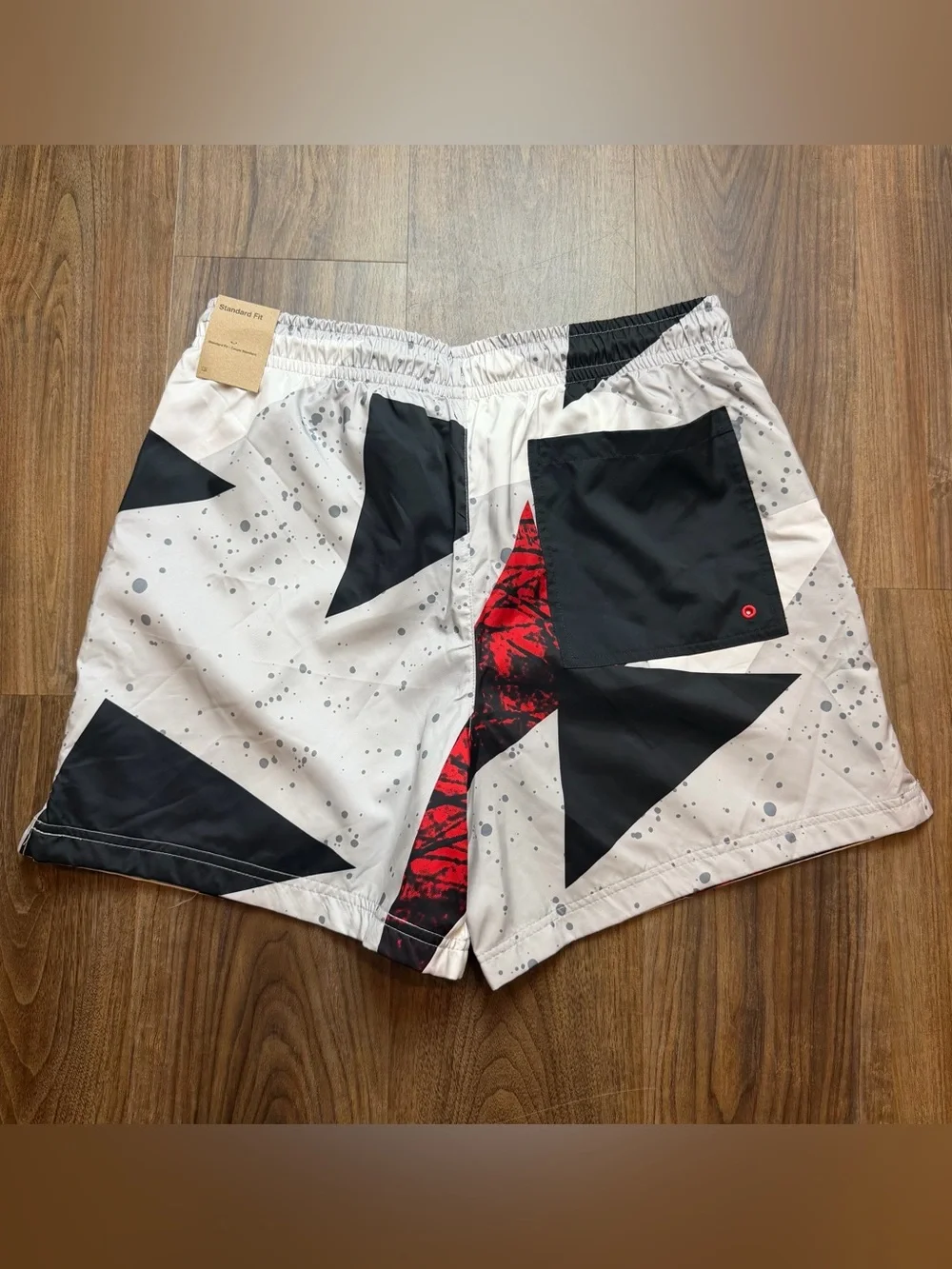 Nike Air Jordan Essentials Poolside Lined Shorts White Black Cement Men’s Large